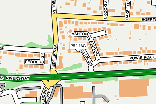 PR2 1AG map - OS OpenMap – Local (Ordnance Survey)