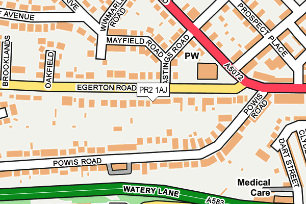 PR2 1AJ map - OS OpenMap – Local (Ordnance Survey)