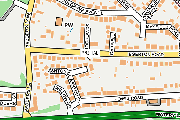 PR2 1AL map - OS OpenMap – Local (Ordnance Survey)