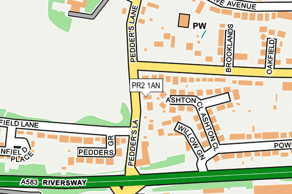 PR2 1AN map - OS OpenMap – Local (Ordnance Survey)