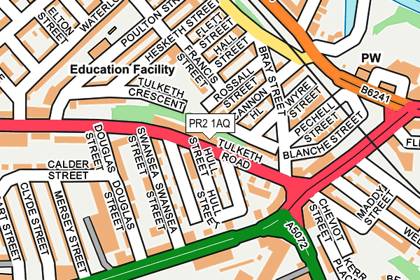 PR2 1AQ map - OS OpenMap – Local (Ordnance Survey)