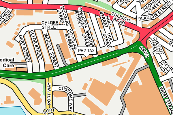 PR2 1AX map - OS OpenMap – Local (Ordnance Survey)