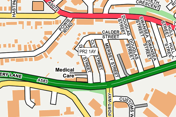 PR2 1AY map - OS OpenMap – Local (Ordnance Survey)