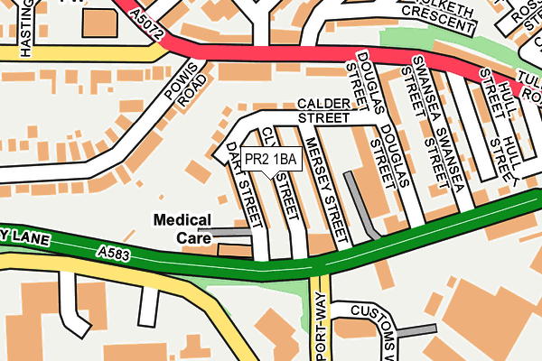 PR2 1BA map - OS OpenMap – Local (Ordnance Survey)