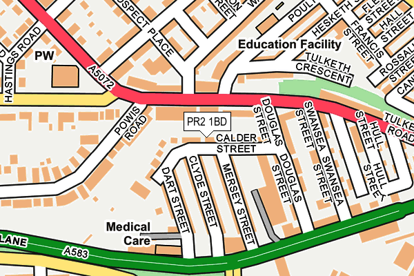 PR2 1BD map - OS OpenMap – Local (Ordnance Survey)