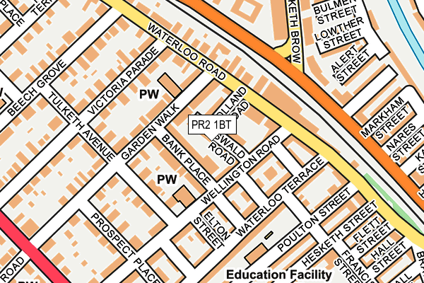 PR2 1BT map - OS OpenMap – Local (Ordnance Survey)