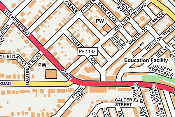 PR2 1BX map - OS OpenMap – Local (Ordnance Survey)
