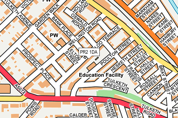 PR2 1DA map - OS OpenMap – Local (Ordnance Survey)
