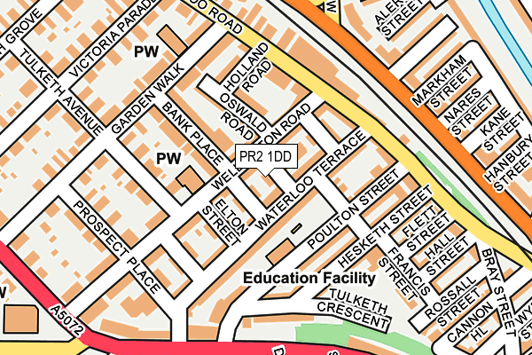 PR2 1DD map - OS OpenMap – Local (Ordnance Survey)