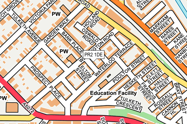 PR2 1DE map - OS OpenMap – Local (Ordnance Survey)