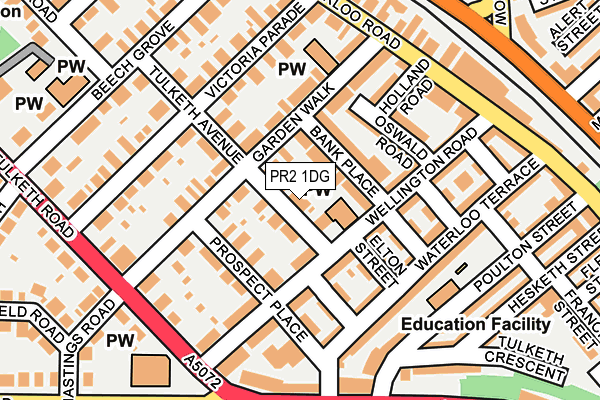 PR2 1DG map - OS OpenMap – Local (Ordnance Survey)