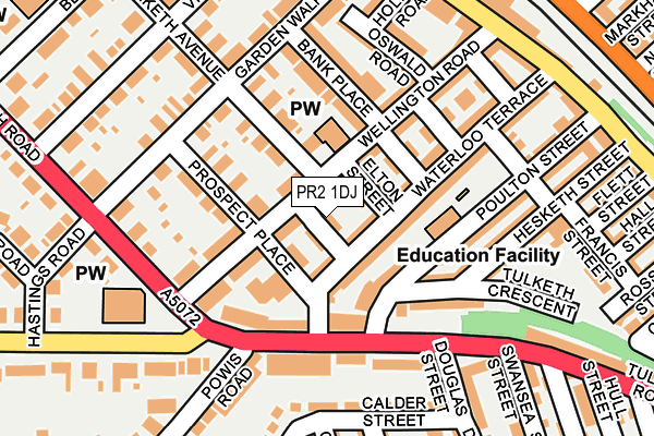 PR2 1DJ map - OS OpenMap – Local (Ordnance Survey)