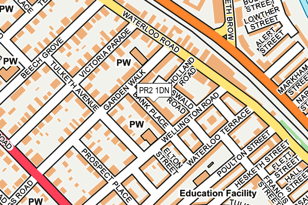 PR2 1DN map - OS OpenMap – Local (Ordnance Survey)