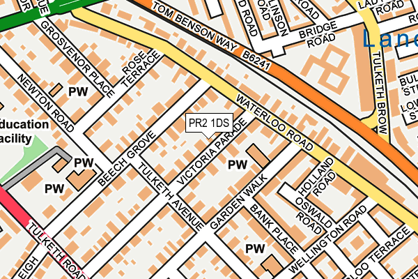 PR2 1DS map - OS OpenMap – Local (Ordnance Survey)