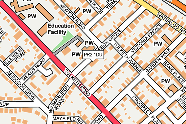 PR2 1DU map - OS OpenMap – Local (Ordnance Survey)