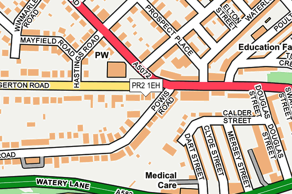PR2 1EH map - OS OpenMap – Local (Ordnance Survey)