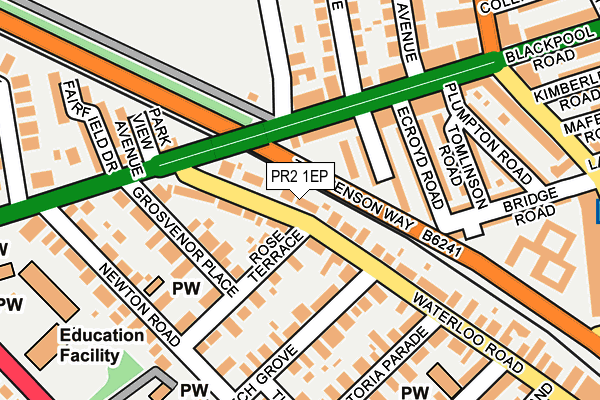 PR2 1EP map - OS OpenMap – Local (Ordnance Survey)