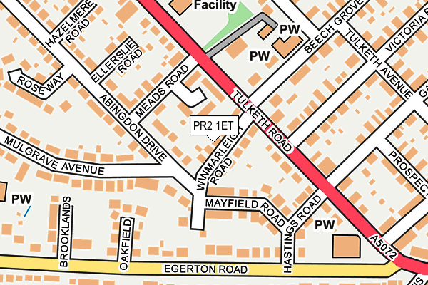 PR2 1ET map - OS OpenMap – Local (Ordnance Survey)