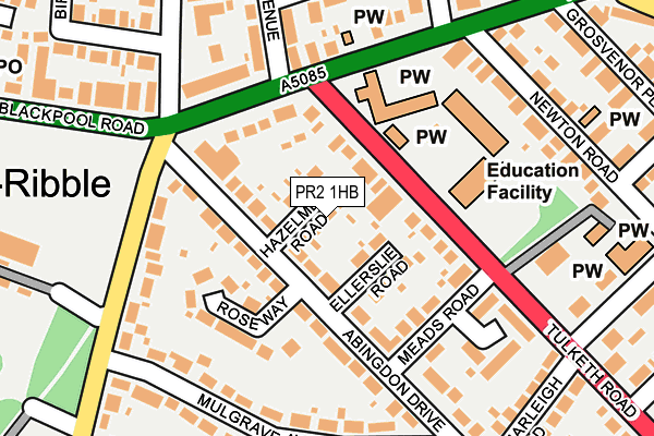 PR2 1HB map - OS OpenMap – Local (Ordnance Survey)