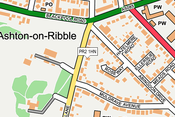 PR2 1HN map - OS OpenMap – Local (Ordnance Survey)