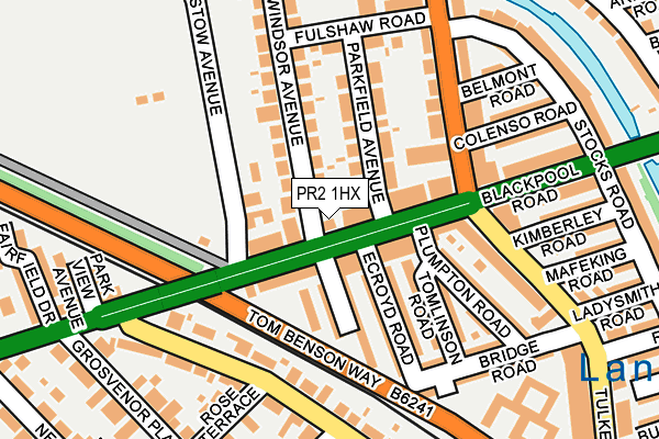 PR2 1HX map - OS OpenMap – Local (Ordnance Survey)