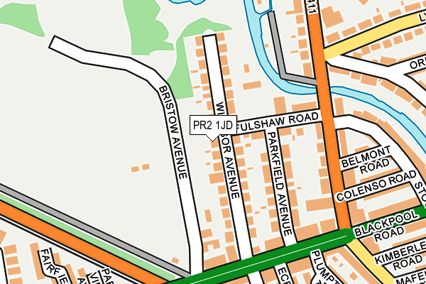 PR2 1JD map - OS OpenMap – Local (Ordnance Survey)