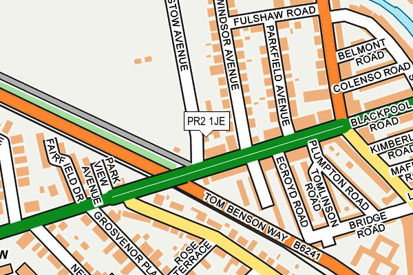 PR2 1JE map - OS OpenMap – Local (Ordnance Survey)
