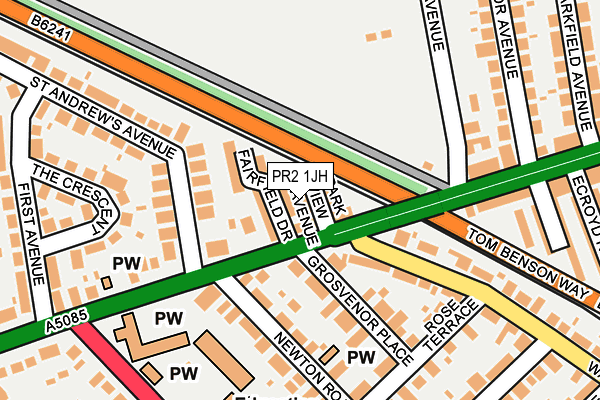 PR2 1JH map - OS OpenMap – Local (Ordnance Survey)