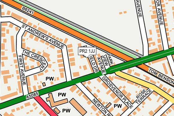 PR2 1JJ map - OS OpenMap – Local (Ordnance Survey)