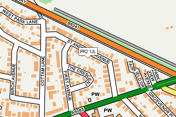 PR2 1JL map - OS OpenMap – Local (Ordnance Survey)