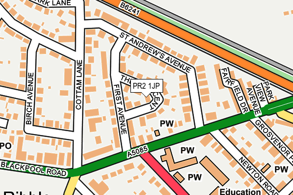PR2 1JP map - OS OpenMap – Local (Ordnance Survey)