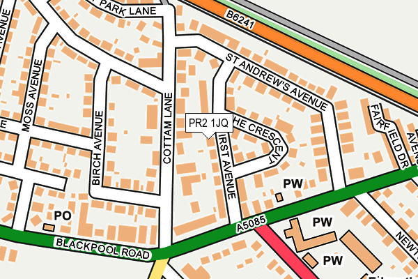 PR2 1JQ map - OS OpenMap – Local (Ordnance Survey)