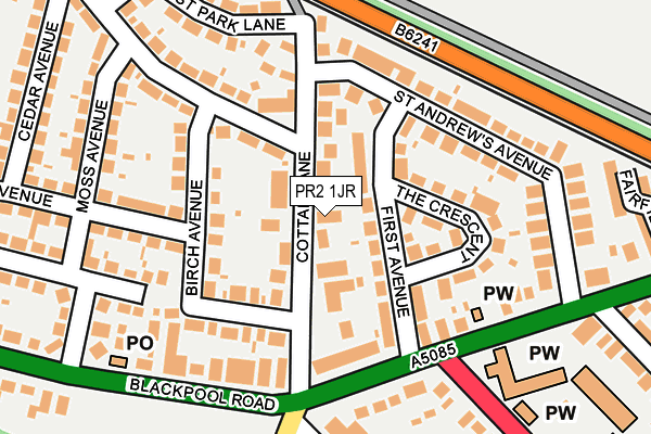 PR2 1JR map - OS OpenMap – Local (Ordnance Survey)