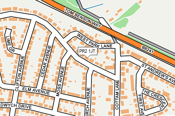 PR2 1JT map - OS OpenMap – Local (Ordnance Survey)