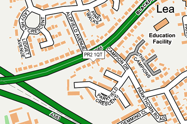 PR2 1QT map - OS OpenMap – Local (Ordnance Survey)
