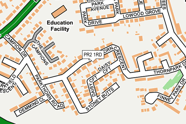 PR2 1RD map - OS OpenMap – Local (Ordnance Survey)