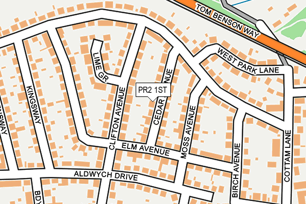 PR2 1ST map - OS OpenMap – Local (Ordnance Survey)