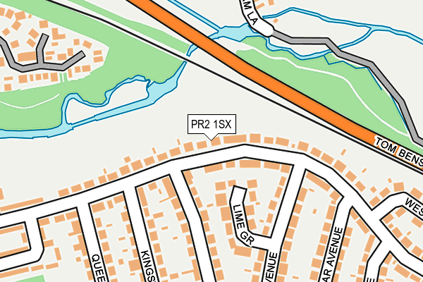 PR2 1SX map - OS OpenMap – Local (Ordnance Survey)