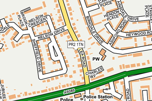 PR2 1TN map - OS OpenMap – Local (Ordnance Survey)