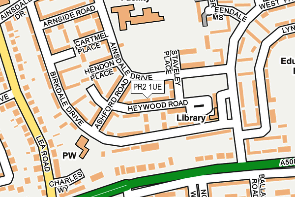 PR2 1UE map - OS OpenMap – Local (Ordnance Survey)