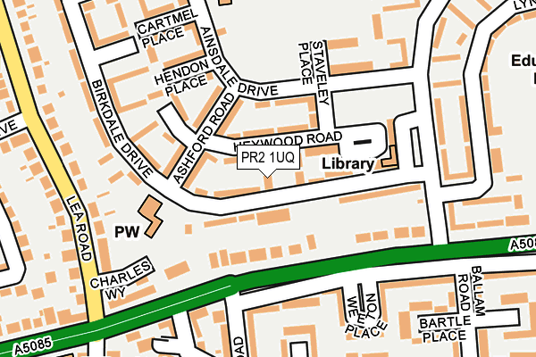 PR2 1UQ map - OS OpenMap – Local (Ordnance Survey)