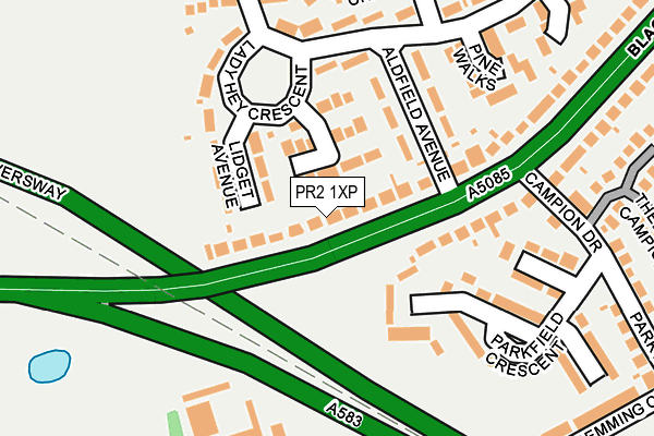 PR2 1XP map - OS OpenMap – Local (Ordnance Survey)