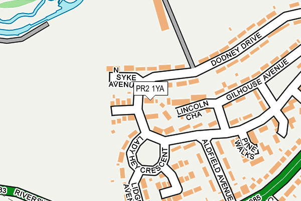 PR2 1YA map - OS OpenMap – Local (Ordnance Survey)