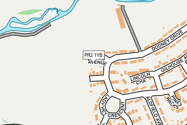 PR2 1YB map - OS OpenMap – Local (Ordnance Survey)