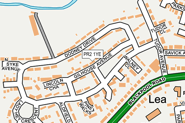 PR2 1YE map - OS OpenMap – Local (Ordnance Survey)