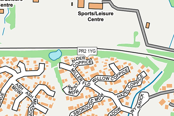 PR2 1YG map - OS OpenMap – Local (Ordnance Survey)