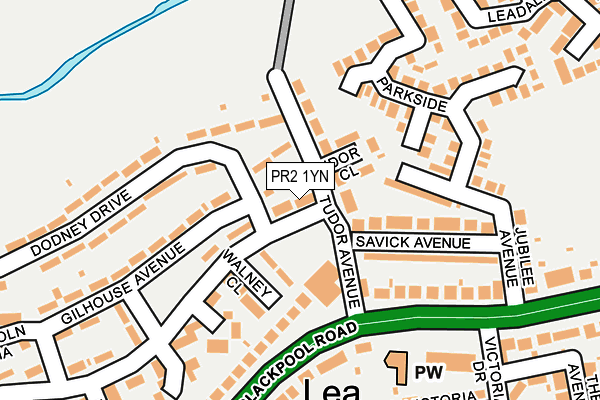 PR2 1YN map - OS OpenMap – Local (Ordnance Survey)