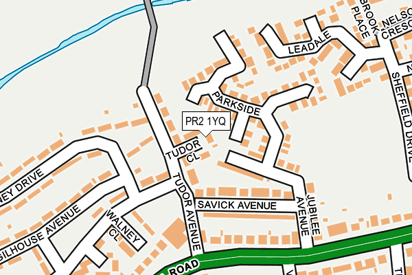 PR2 1YQ map - OS OpenMap – Local (Ordnance Survey)
