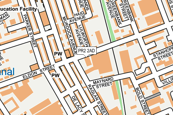 PR2 2AD map - OS OpenMap – Local (Ordnance Survey)