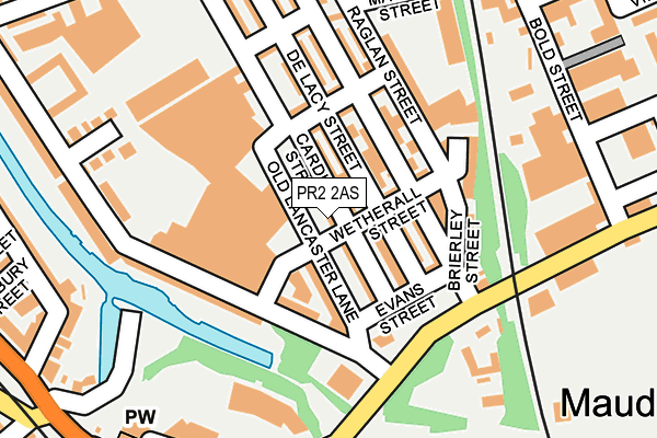 PR2 2AS map - OS OpenMap – Local (Ordnance Survey)